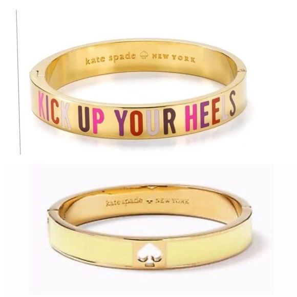 Kate Spade Kick Up Your Heels and Hole Punch Spade Bracelet Bundle lot of 2 - Picture 1 of 8